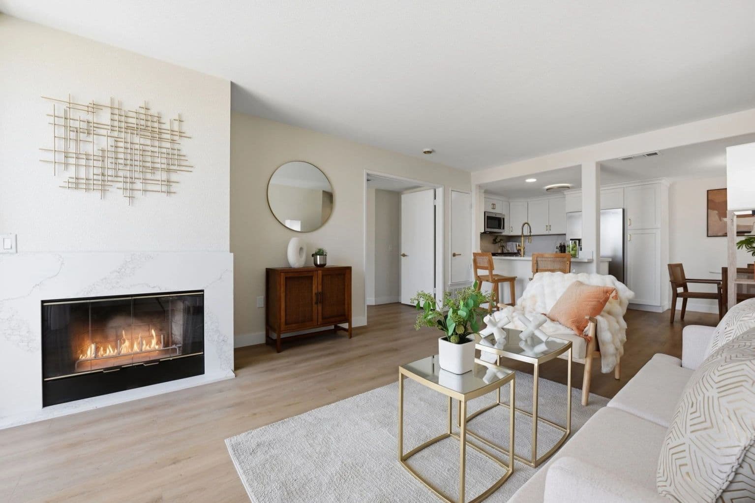 Interior space prepared for precise 3D scanning and remodeling estimates